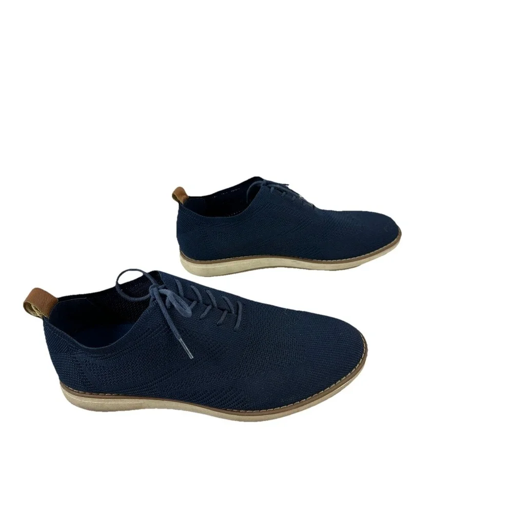 Penguin By Munsingwear Boat Shoes Mens 9 Navy Blue Lace Up Polyester Knit Casual